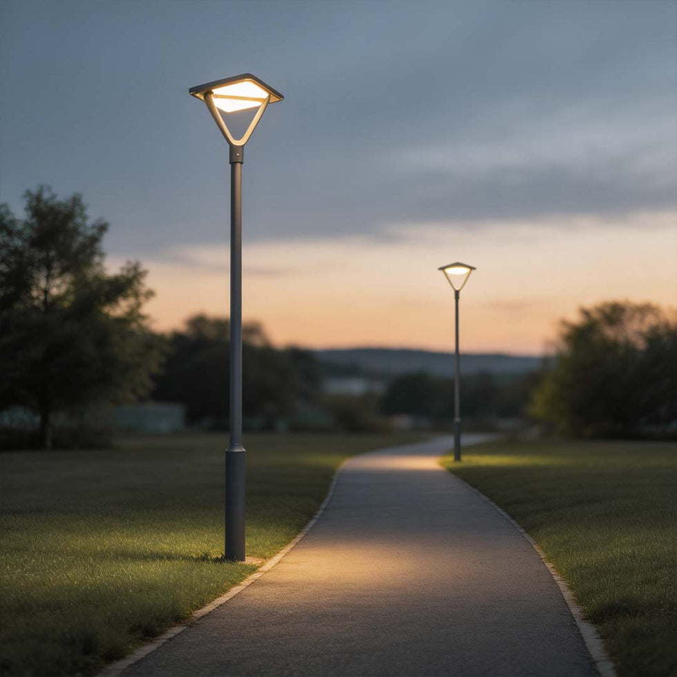 Garden Street Light Black LED Solar Lamp Post Street Lights – Dazuma