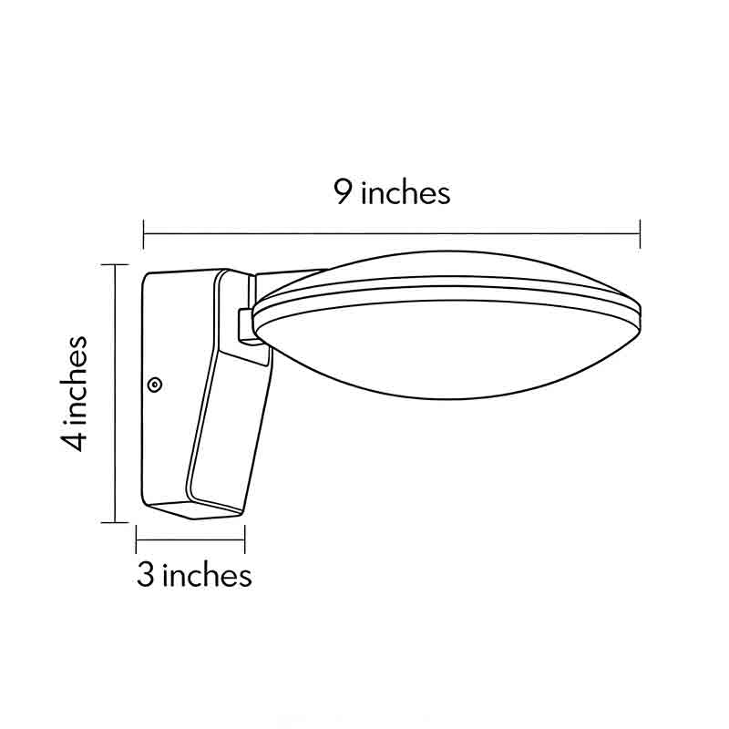 Technical diagram showing dimensions and structure of garden wall lights models.