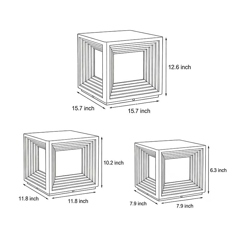 3D perspective of gate pillar lights, emphasizing their sleek and angular design.