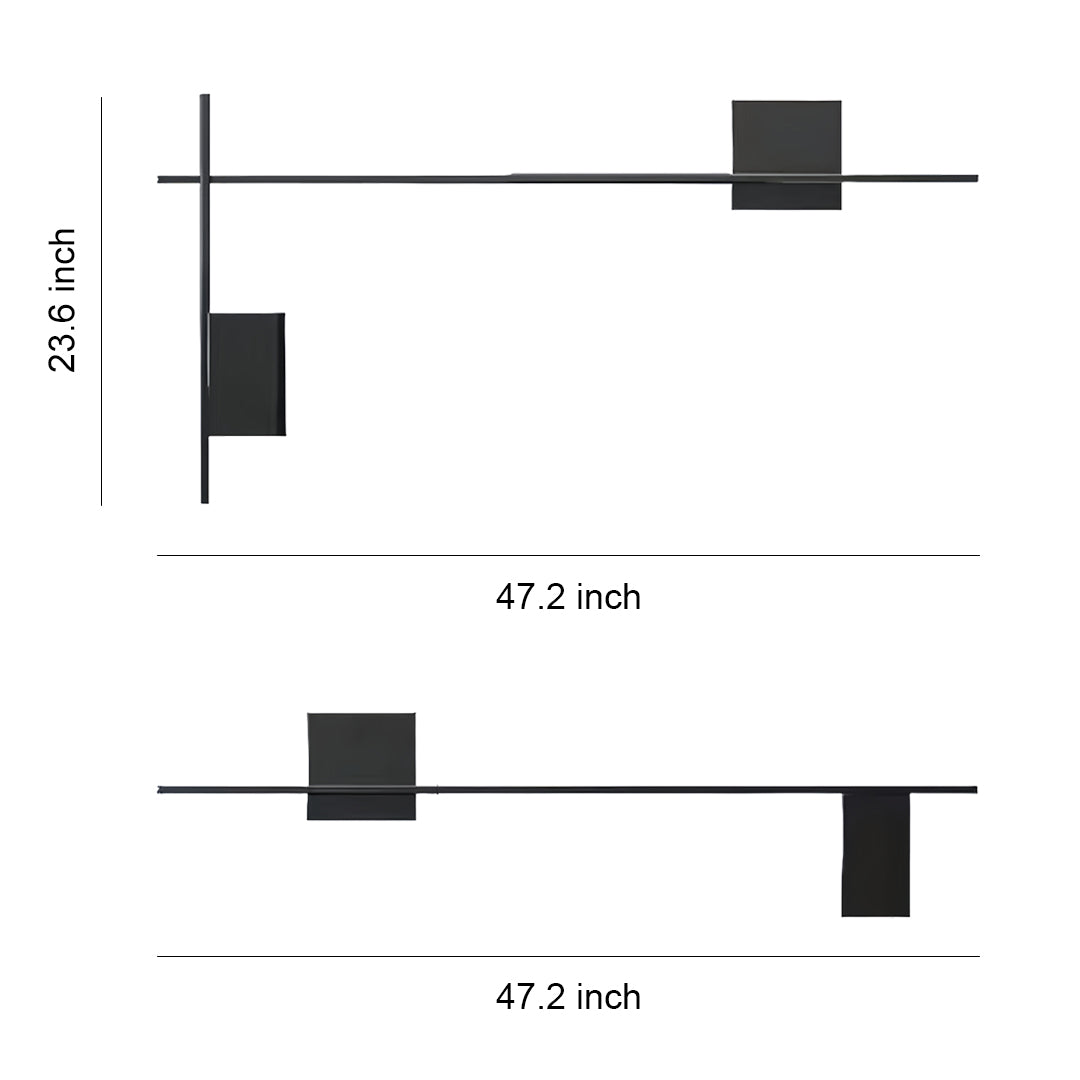Modern decor wall lights with black geometric design featuring horizontal and vertical linear elements