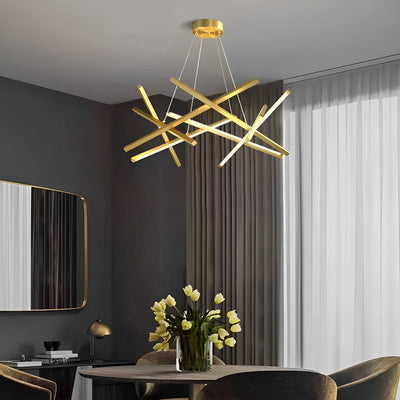 Geometric Ceiling Light LED Satellite Cross Design Chandelier