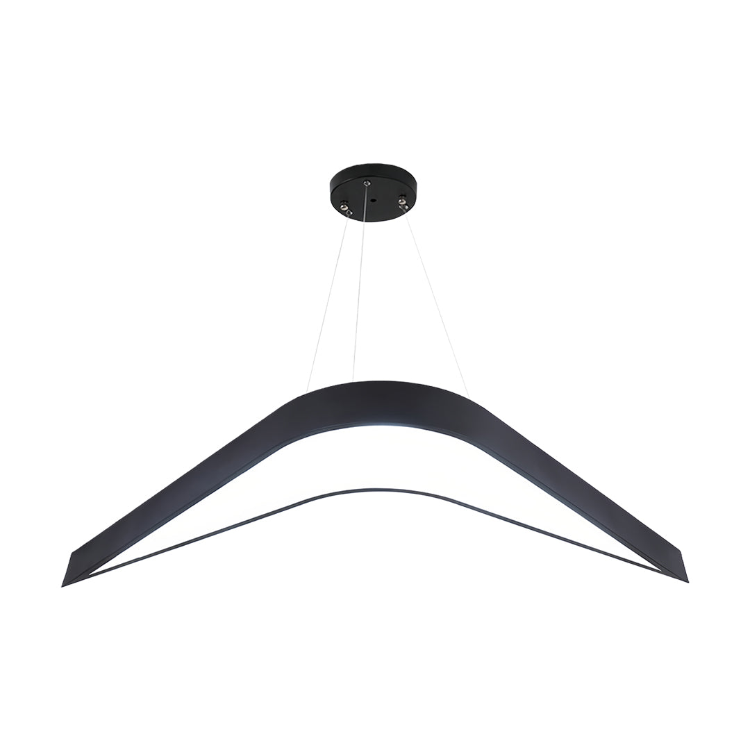 Modern wrought iron chandelier with a geometric design, creating a contemporary vibe in office or living spaces.