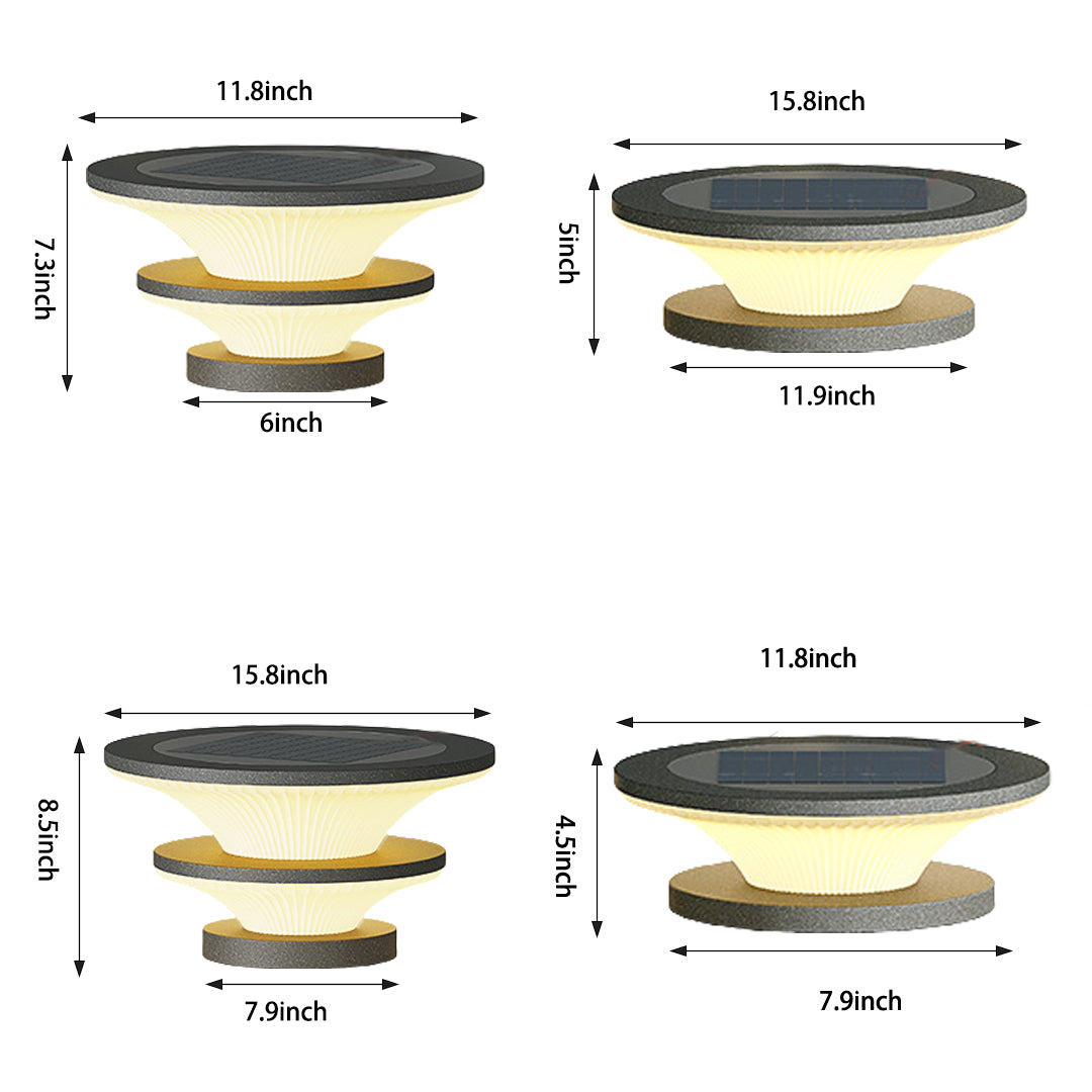 Geometric patio pillar USB rechargeable table lamp with multi-level design and warm lighting effects