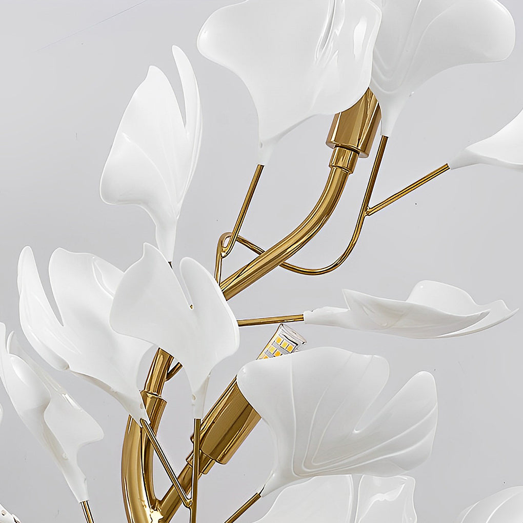Ginkgo wall light with side view showing depth and light diffusion.
