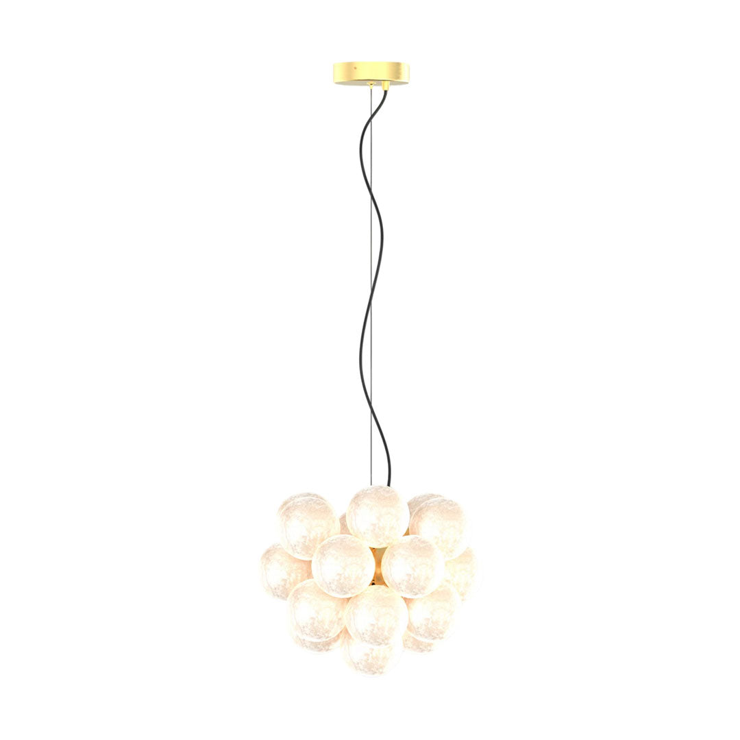Modern glass ceiling light with clustered globe design on white background.