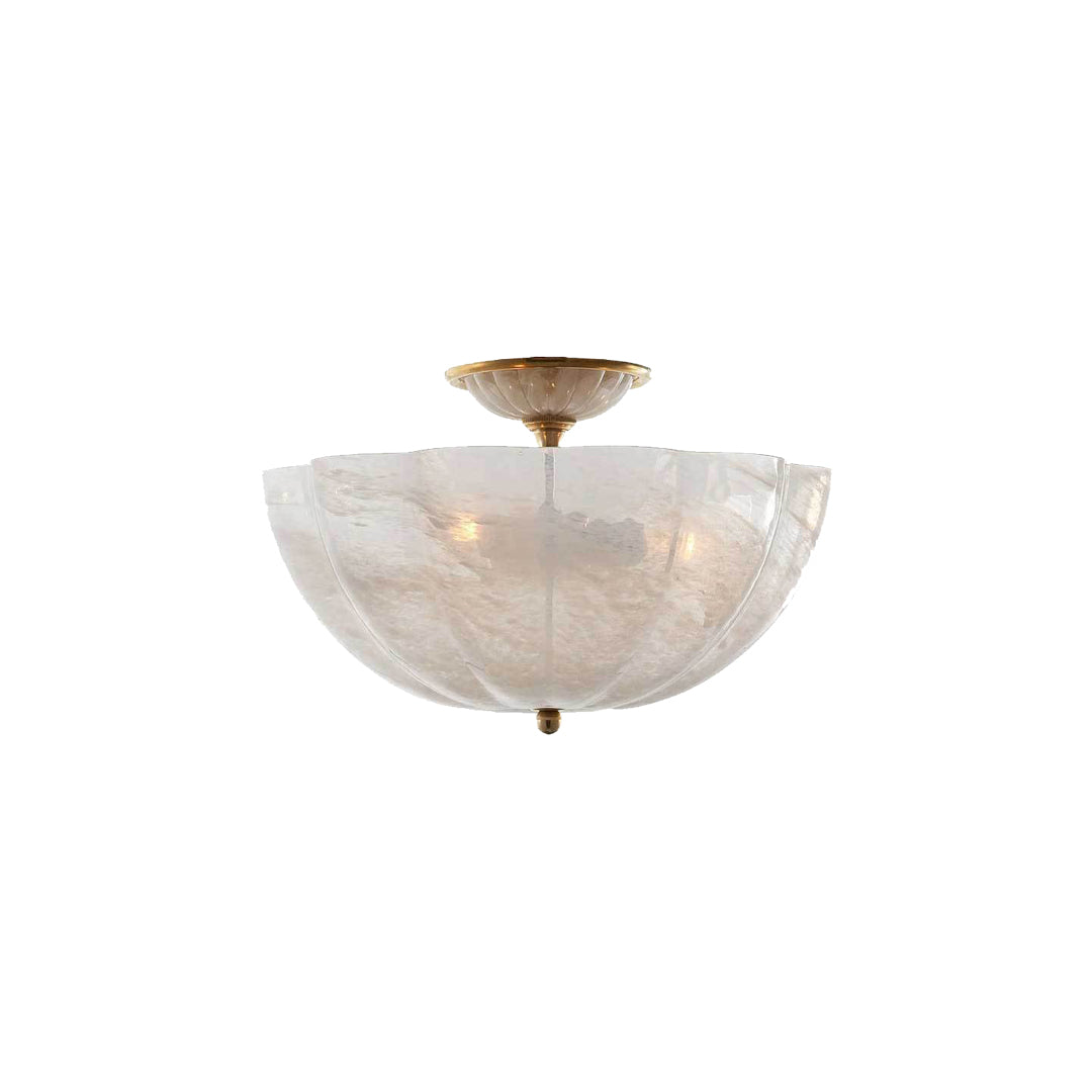 Glass ceiling lights small flush mount bowl design with elegant brass finish.