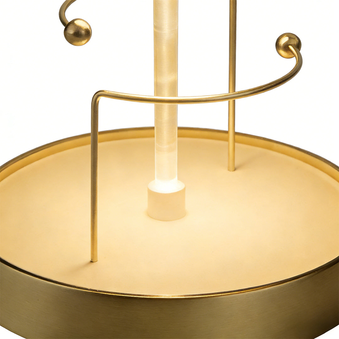 Glass dome LED lights with a close-up of its unique internal structure.