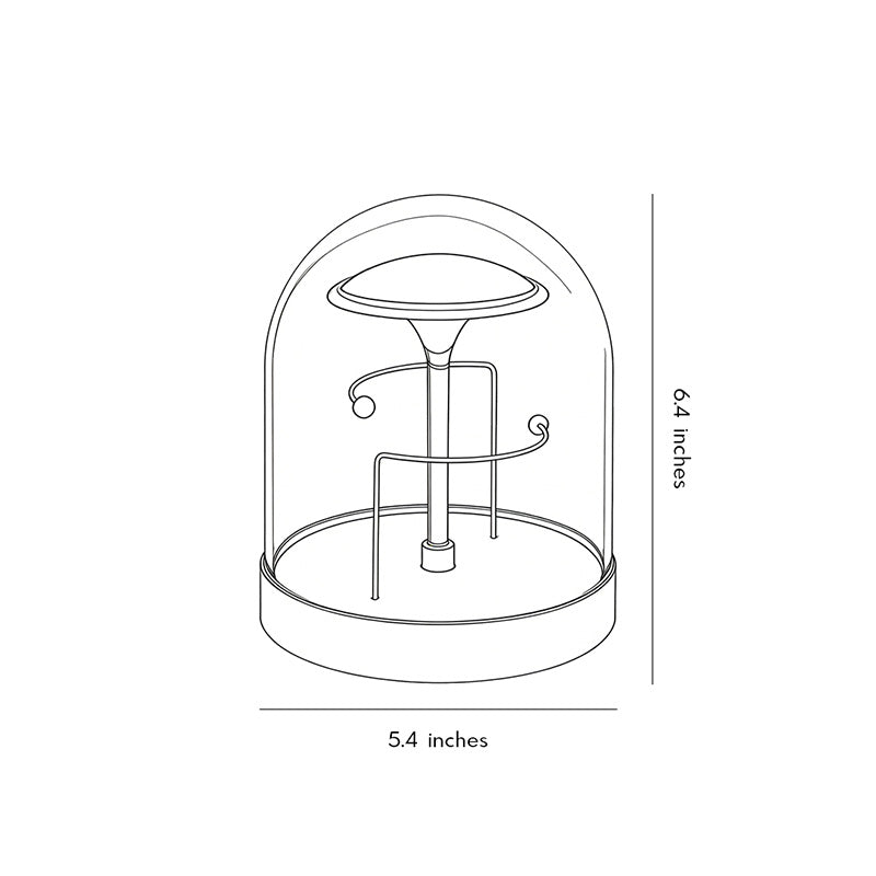Technical diagram showing dimensions and structure of glass dome LED lights models.