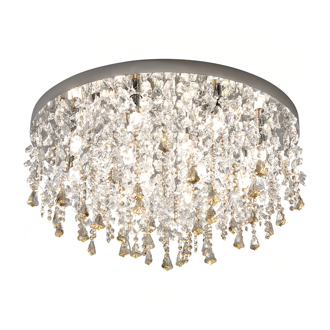 Glass flush mount ceiling light product image on a white background in a larger round size.