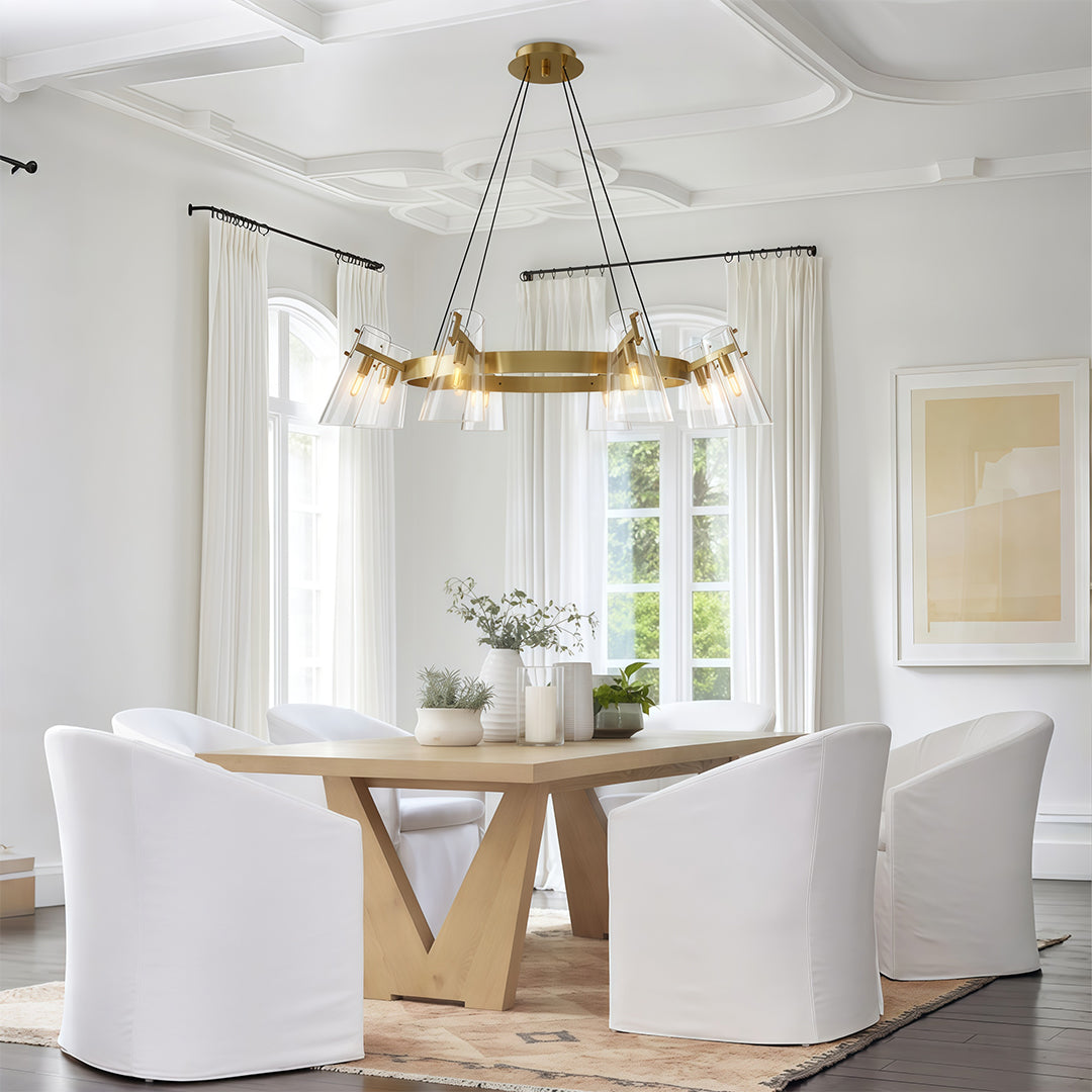 Modern luxury chandeliers inspired glass flush mount lighting close-up showcasing black frame detail