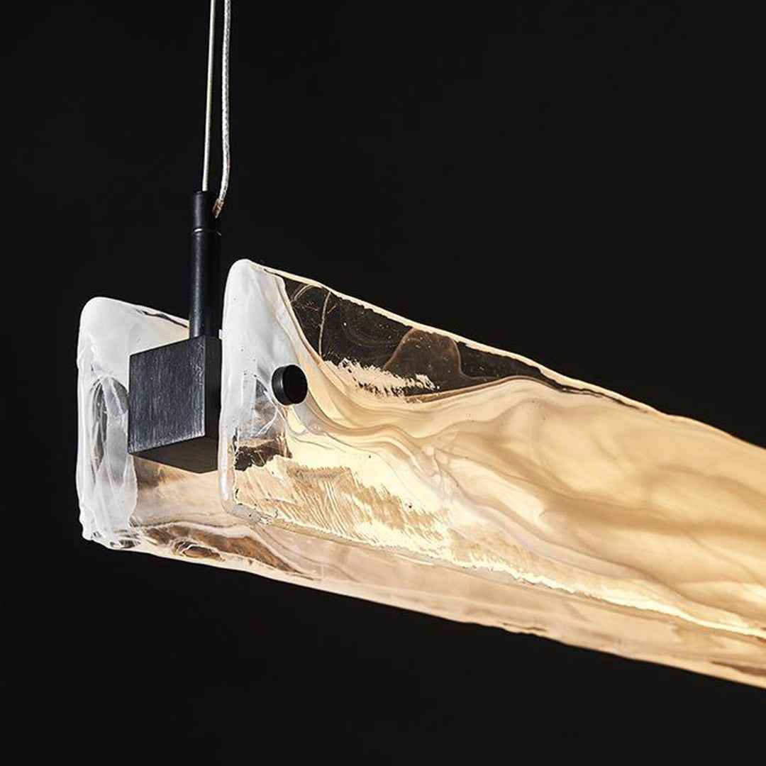 Close-up detail of glass pendant light for kitchen showcasing premium materials and craftsmanship