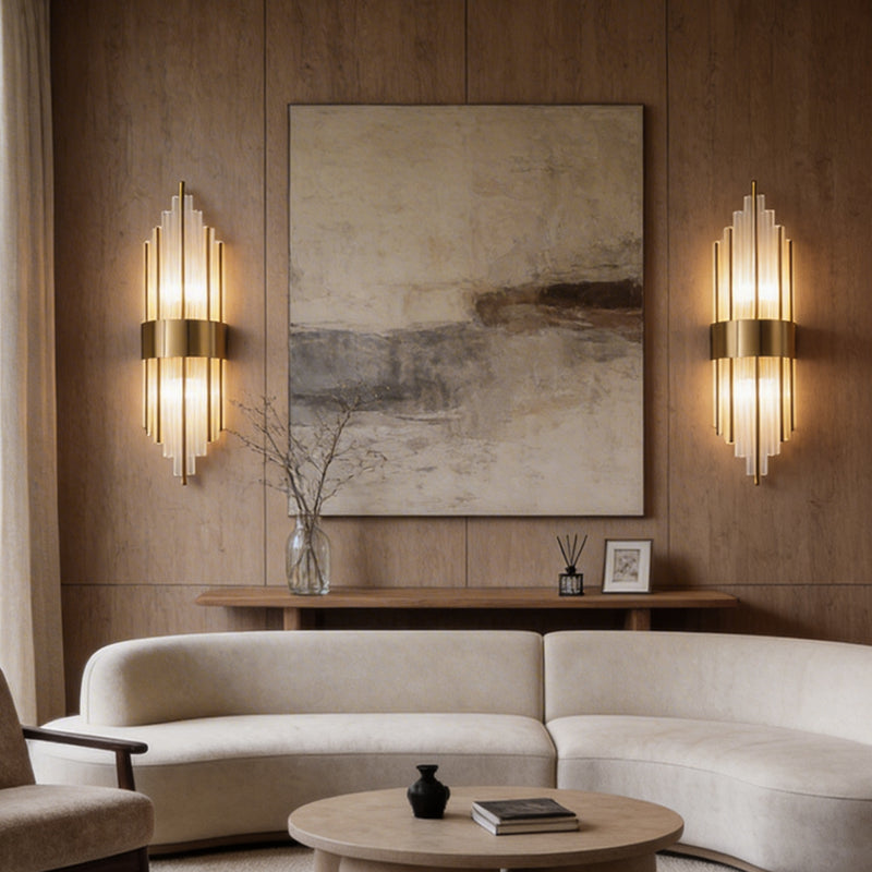 Gold and Crystal Wall Sconces Luxury LED Modern Light