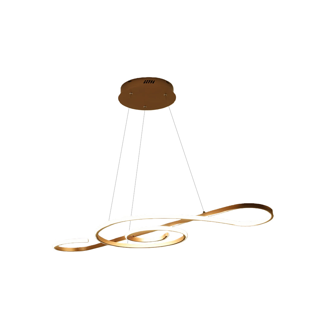Sleek black modern chandelier with a single loop design, stylish ceiling light for contemporary interiors