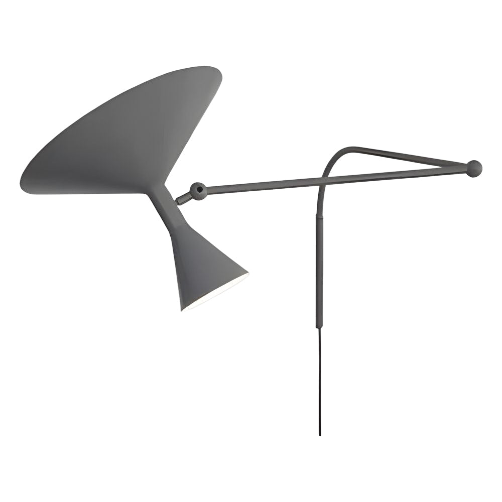 Sleek swing arm wall sconce with a luxurious gold finish, providing adjustable light for various room configurations.