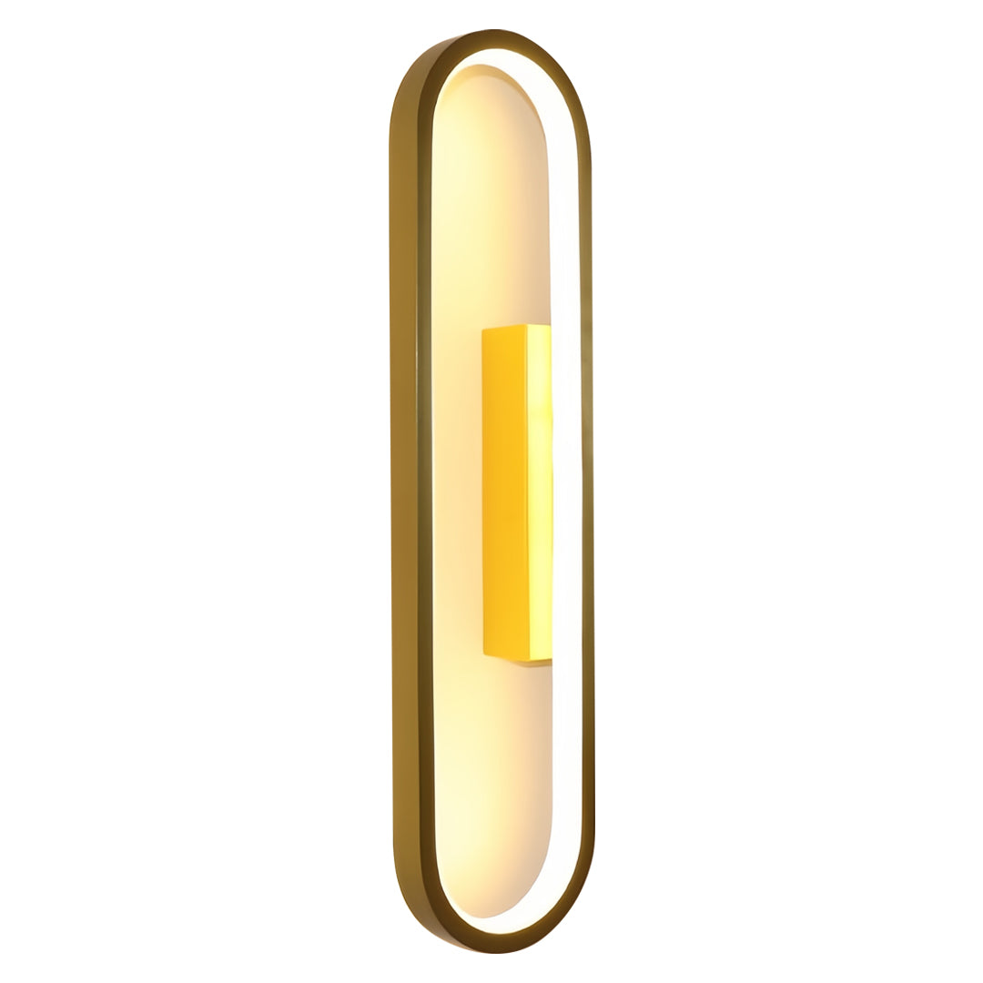 Premium wall pack LED light showcasing golden finish with integrated LED panel