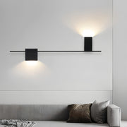 Decor wall lights with green accent furniture creating stylish contrast in modern living space