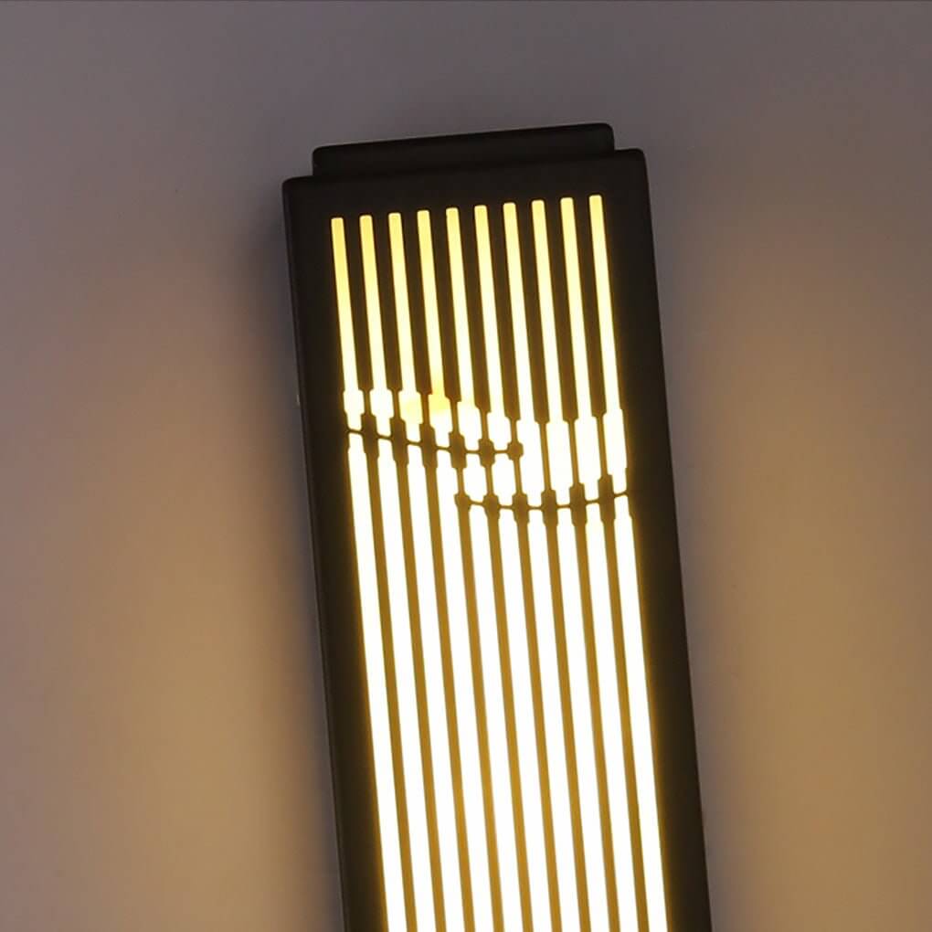 Bring modern elegance to your exterior with grille wall light gate unique strip design outdoor wall lamp, perfect for driveways and patios.