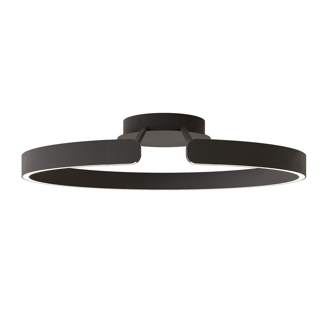 Halo flush mount ceiling light features a split ring design, offering modern ambient lighting for living rooms, bedrooms, and offices.