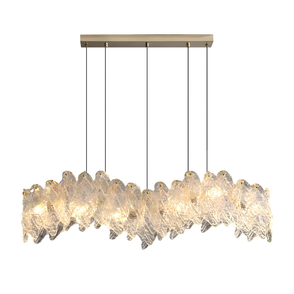 Handmade Leaf Glass Round 3 Step Dimming Luxury Post - Modern Chandelier