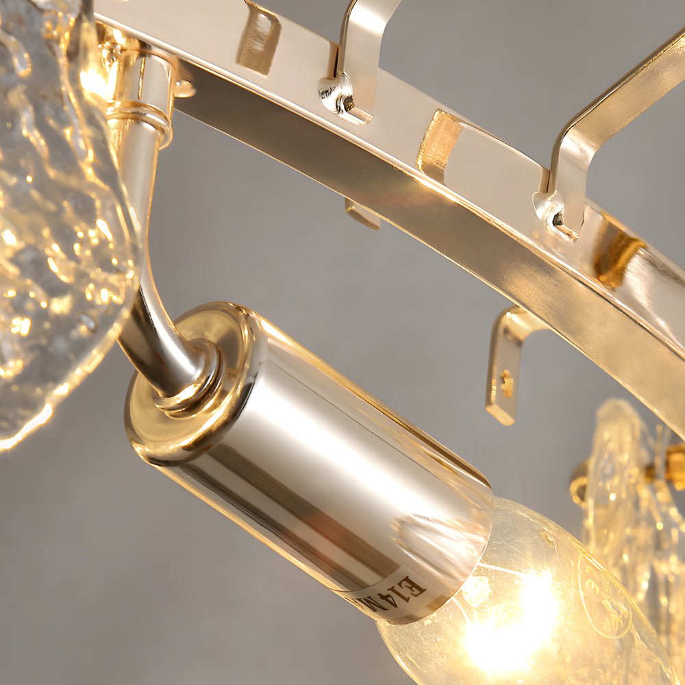 Handmade Leaf Glass Round 3 Step Dimming Luxury Post - Modern Chandelier