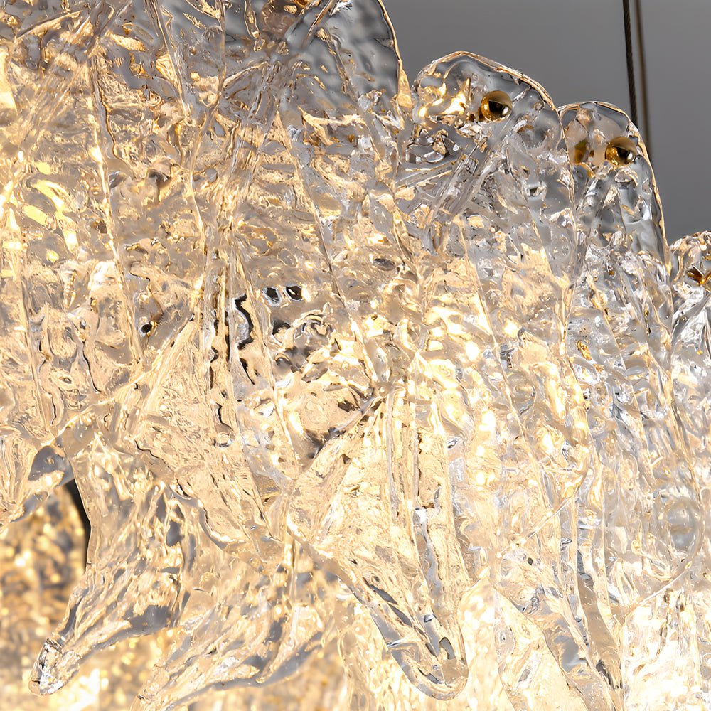 Handmade Leaf Glass Round 3 Step Dimming Luxury Post - Modern Chandelier