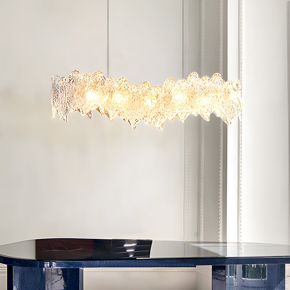 Handmade Leaf Glass Round 3 Step Dimming Luxury Post - Modern Chandelier