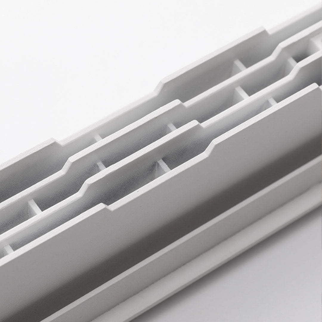 Hardware detail of led ceiling recessed spotlight with a spring clip for easy installation.