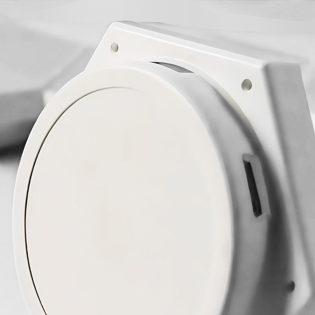 Hexagon LED wall lights back view showing mounting structure and power connection design.