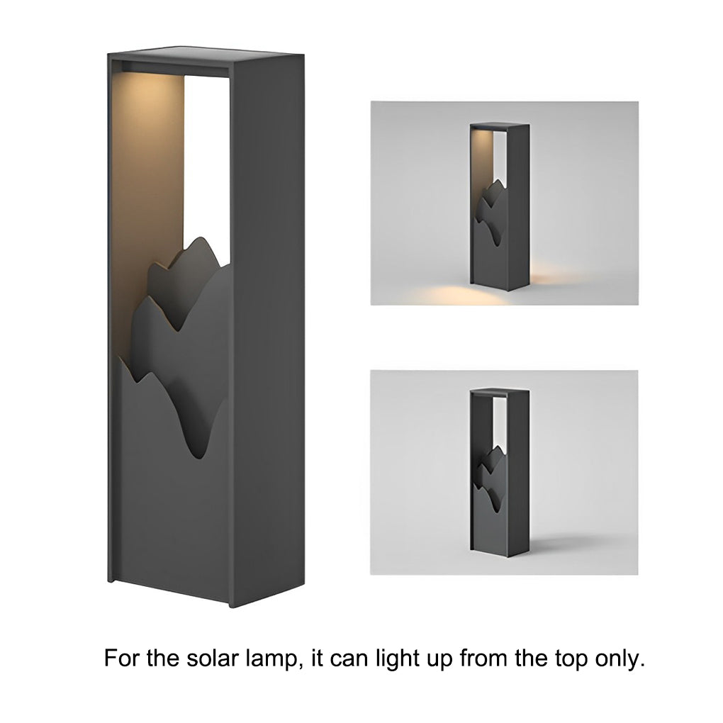 Hollow lawn lamp illuminating a stylish poolside with elegant glow.