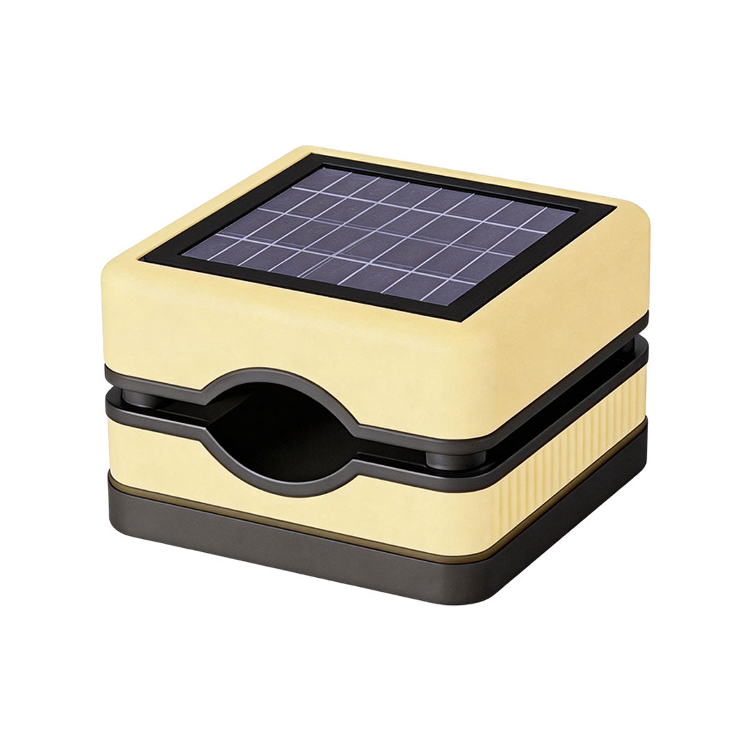 House pillar lights with a black finish and illuminated sides for residential entrances.