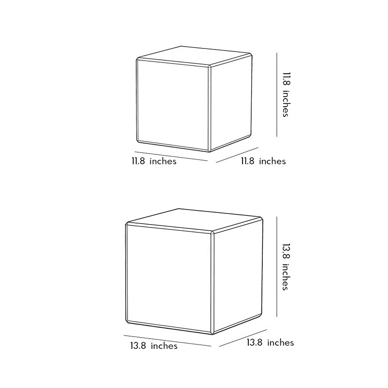 Technical diagram of ice cube LED lights showing dimensions and installation details.