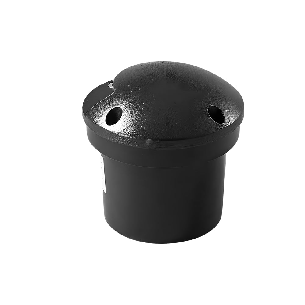 Single in-ground low voltage landscape lighting fixture, showcasing a compact and modern design for outdoor use.