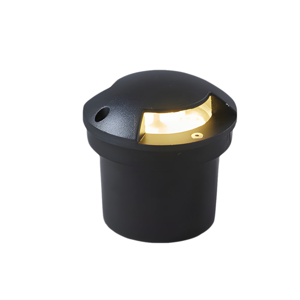 In-ground low voltage landscape lighting fixture with dual light sources, perfect for brightening outdoor pathways.