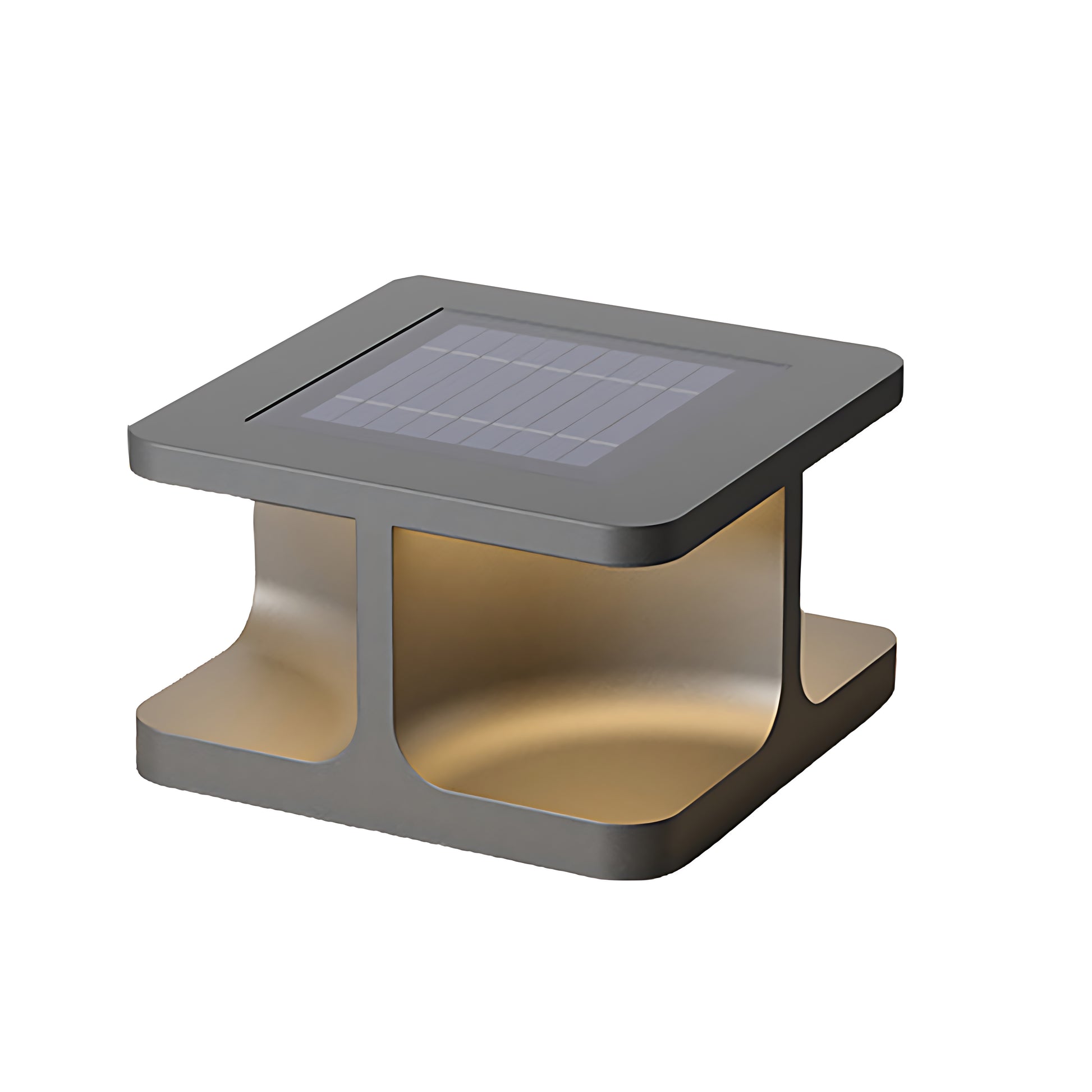 Individual square concrete rechargeable table lamp with clean geometric pillar styling