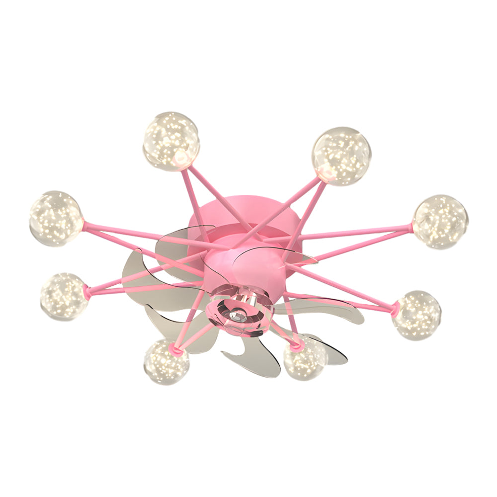 Indoor ceiling fans with lights with a close-up of its multiple light sources.