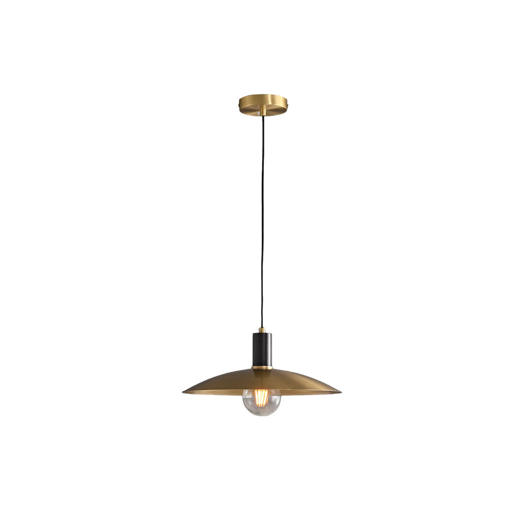 Single vintage glass light pendant indoor spotlight lamp isolated with minimalist dome shade design.