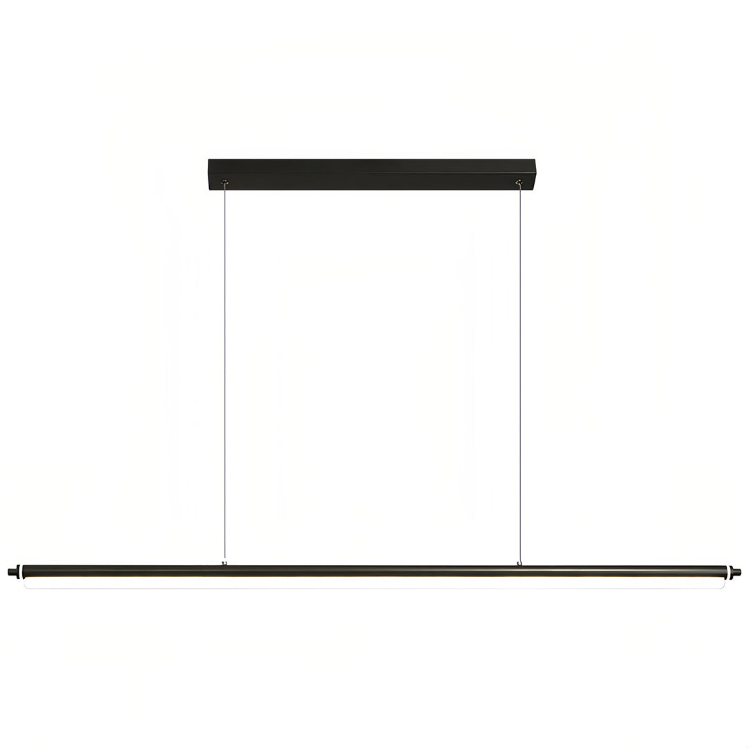 Industrial black metal pendant light with straight-line design perfect for modern spaces