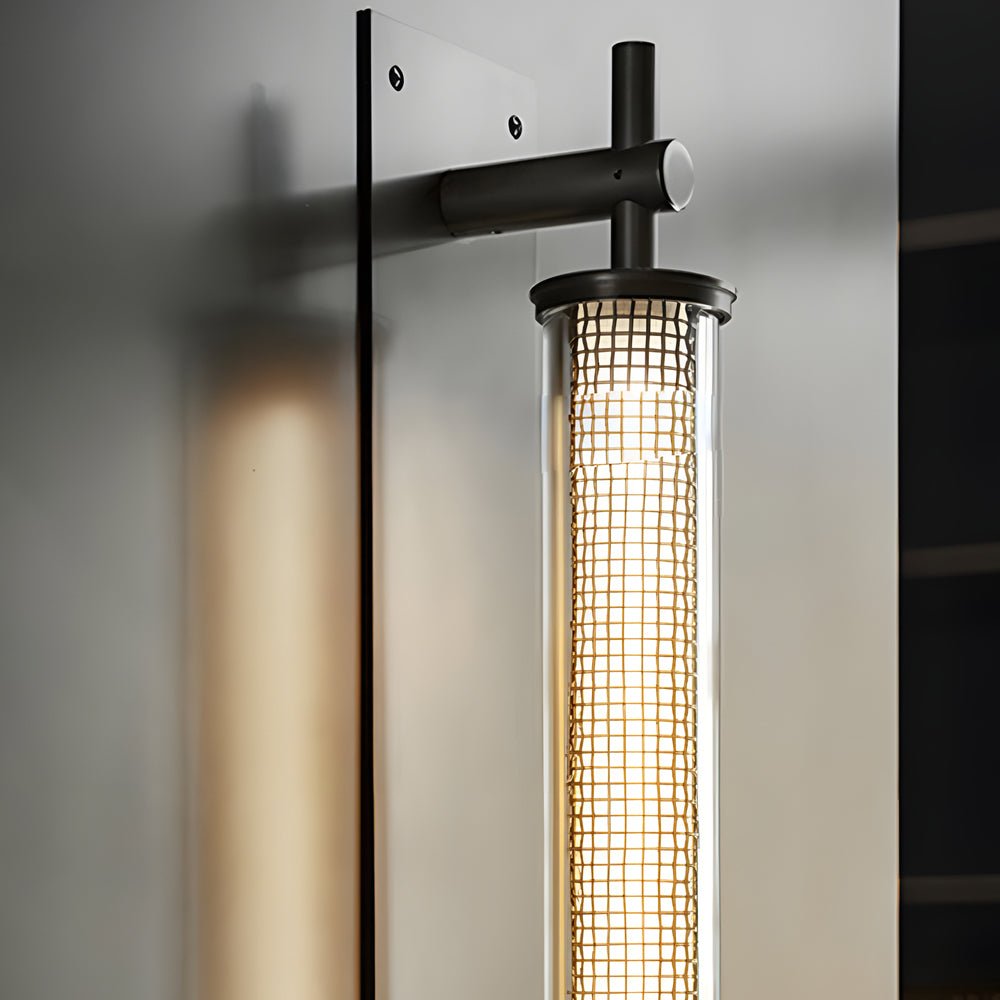 Industrial Black Stainless Steel Long Metallic Tube Wall Light - 19.68 - In H