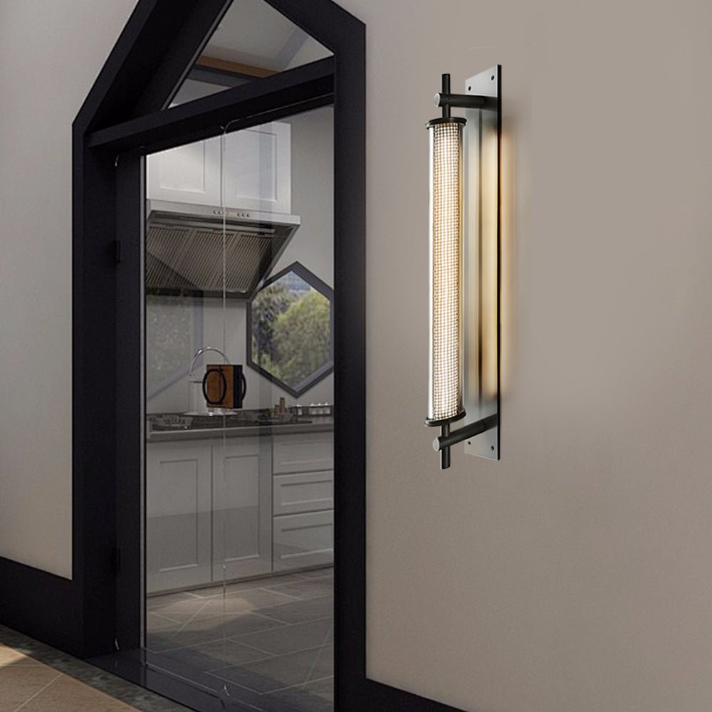 Industrial Black Stainless Steel Long Metallic Tube Wall Light - 19.68 - In H