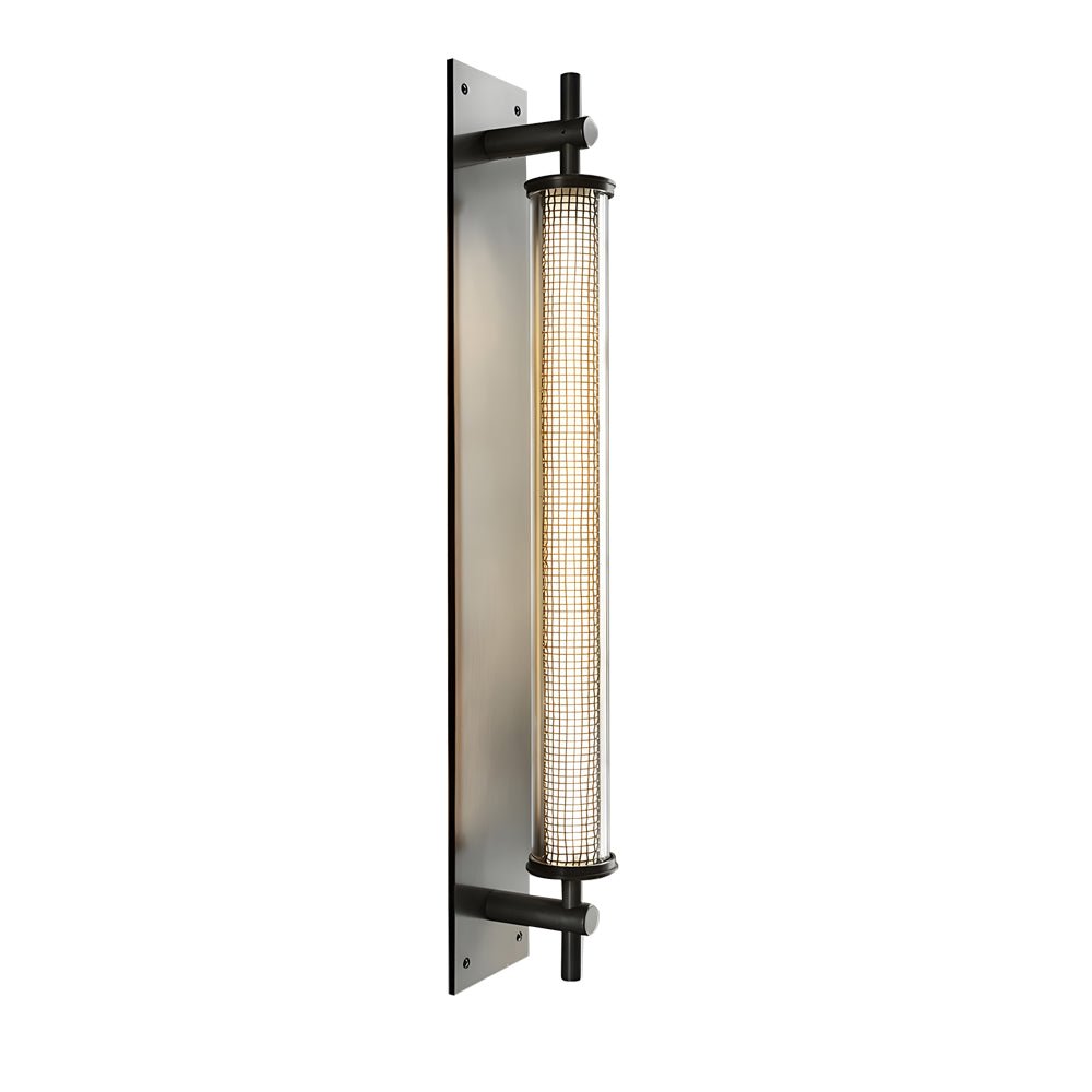 Industrial Black Stainless Steel Long Metallic Tube Wall Light - 19.68 - In H