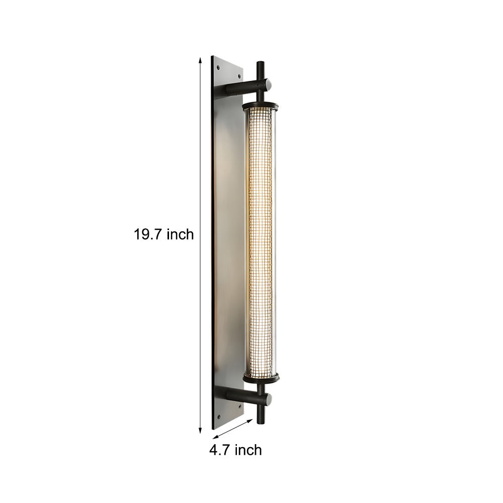 Industrial Black Stainless Steel Long Metallic Tube Wall Light - 19.68 - In H