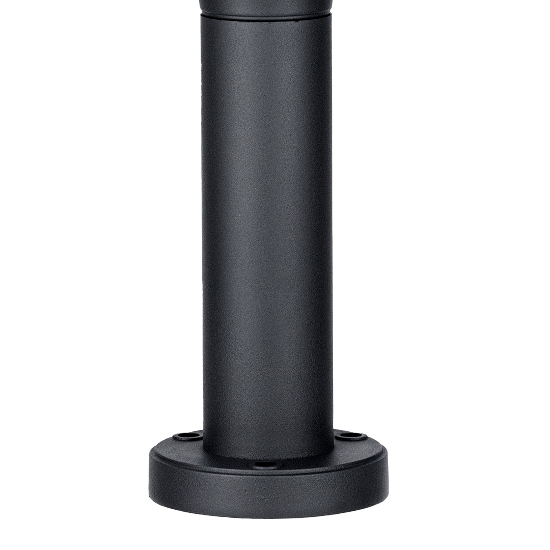 Industrial bollard post component with mounting base for commercial lighting applications