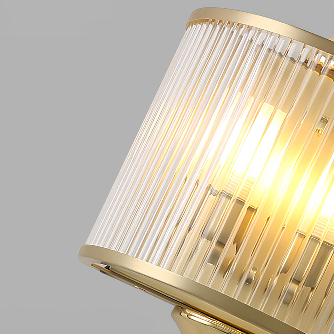 Industrial-style crystal light pendants suspended in modern workspace with exposed crystal elements and metallic framework