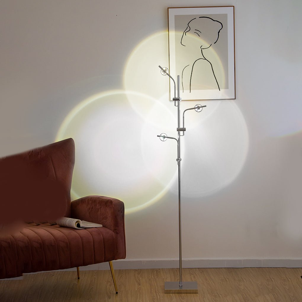 Industrial Multi - Angle Task Lighting Chrome Floor Lamp