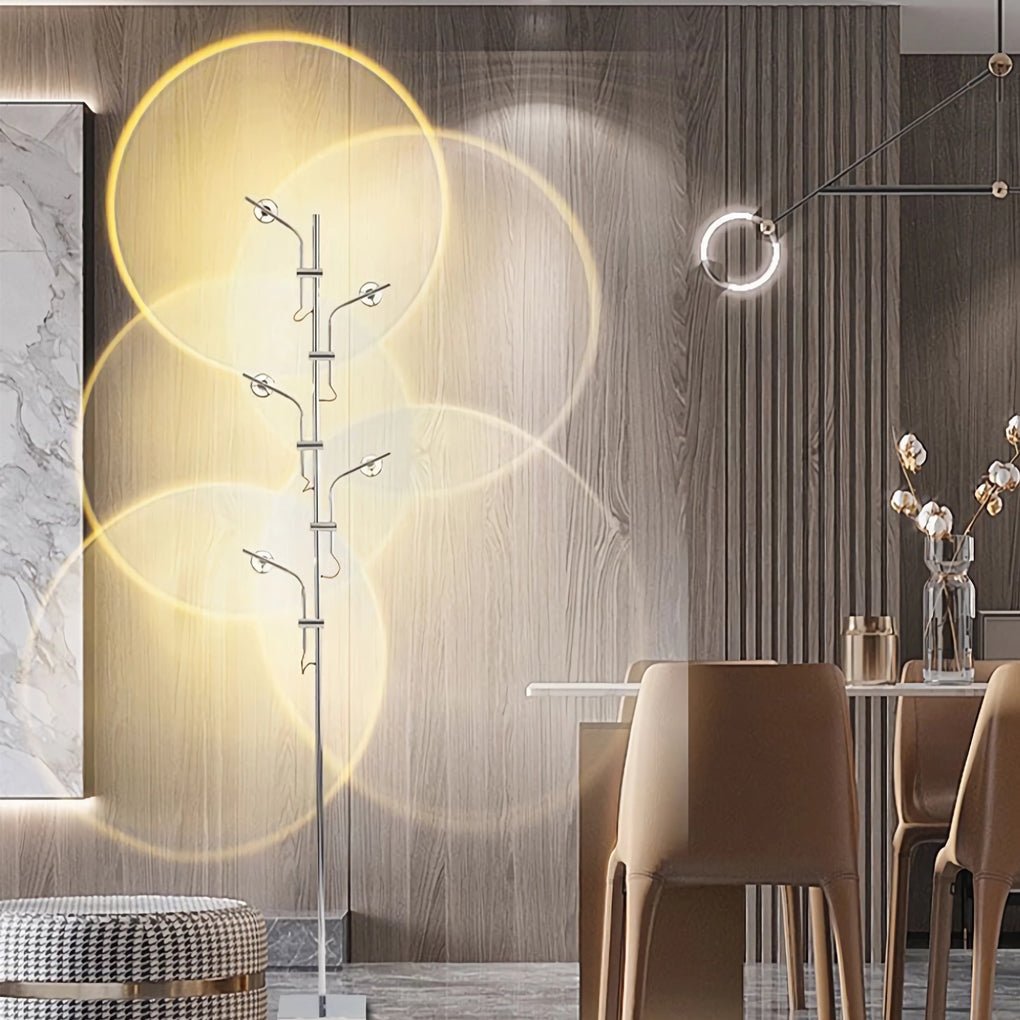 Industrial Multi - Angle Task Lighting Chrome Floor Lamp