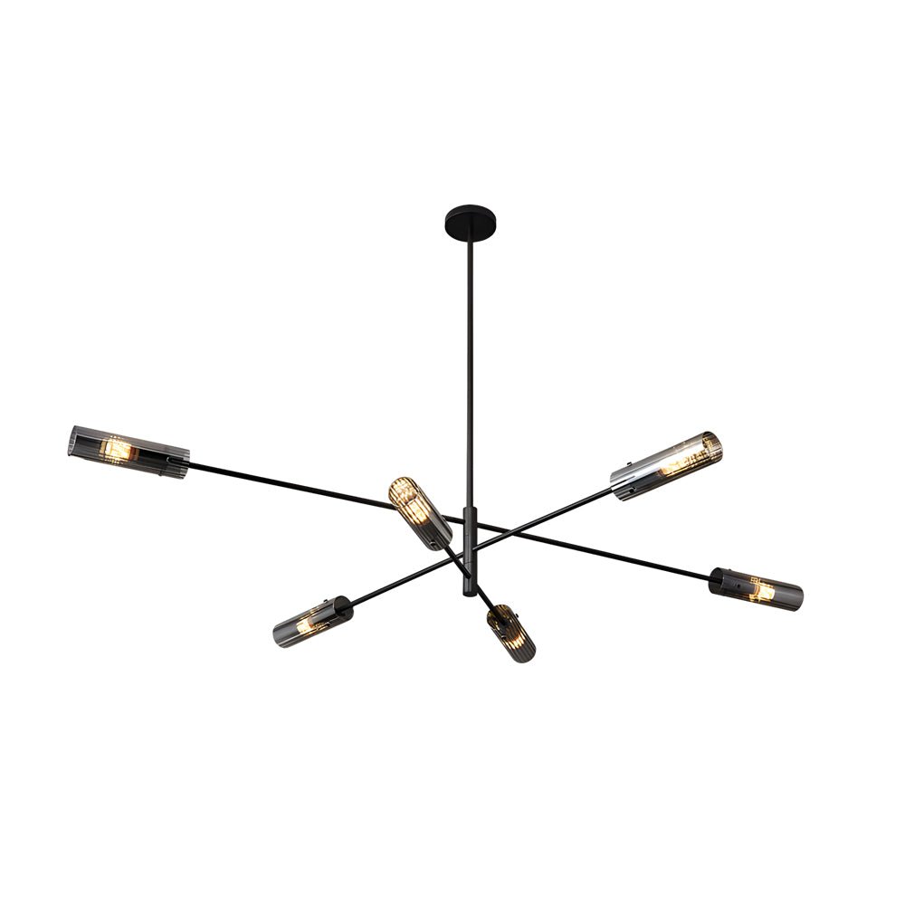 Industrial Sputnik Chandelier - Copper Linear Pendant Lights (6/8 - Light)