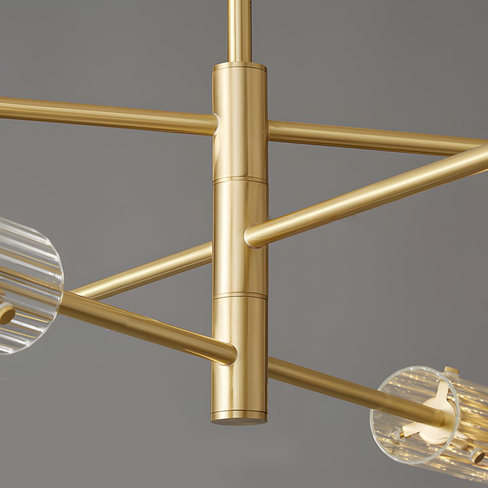 Industrial Sputnik Chandelier - Copper Linear Pendant Lights (6/8 - Light)