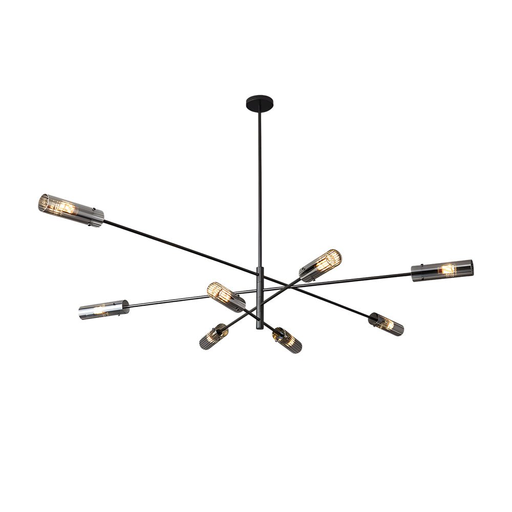 Industrial Sputnik Chandelier - Copper Linear Pendant Lights (6/8 - Light)