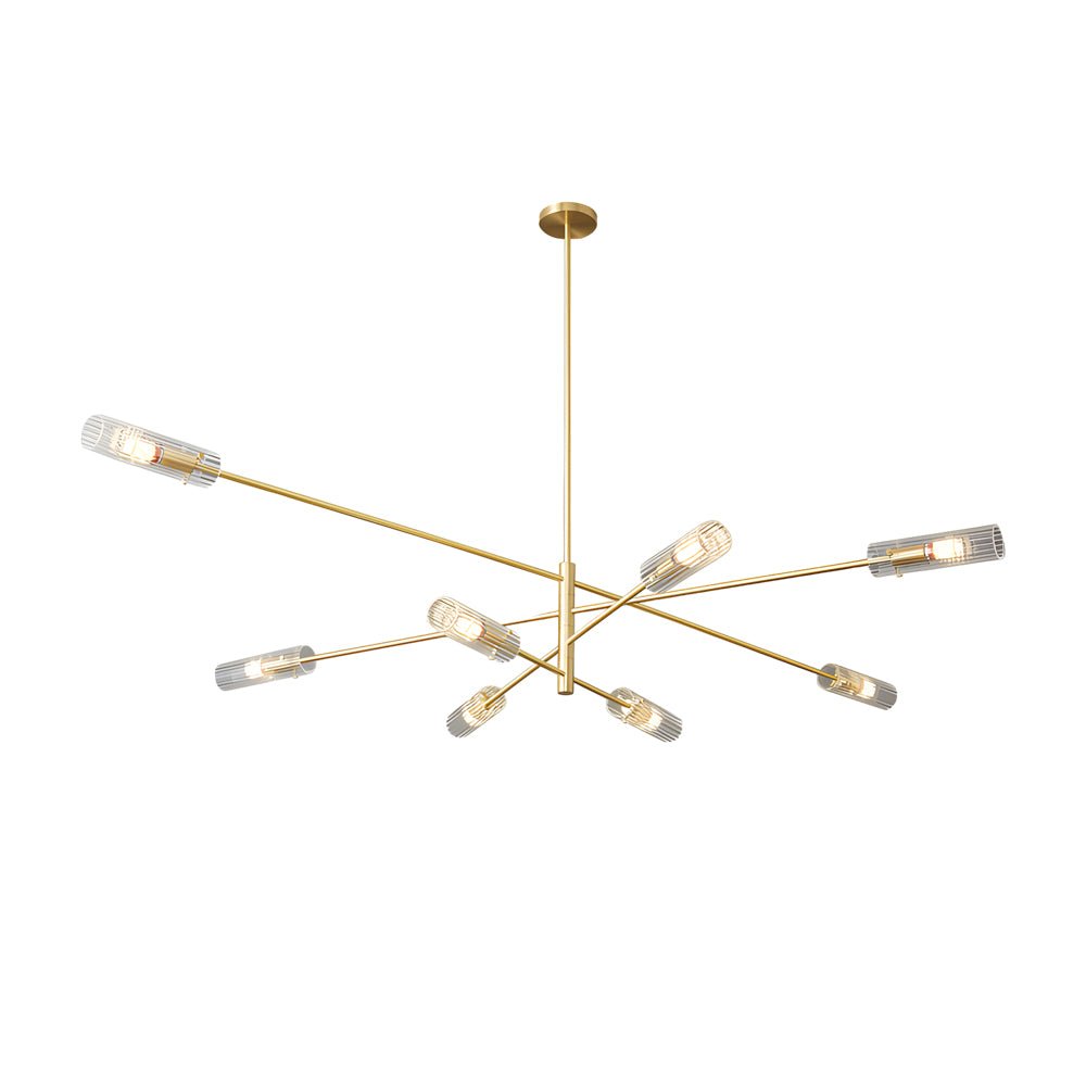 Industrial Sputnik Chandelier - Copper Linear Pendant Lights (6/8 - Light)