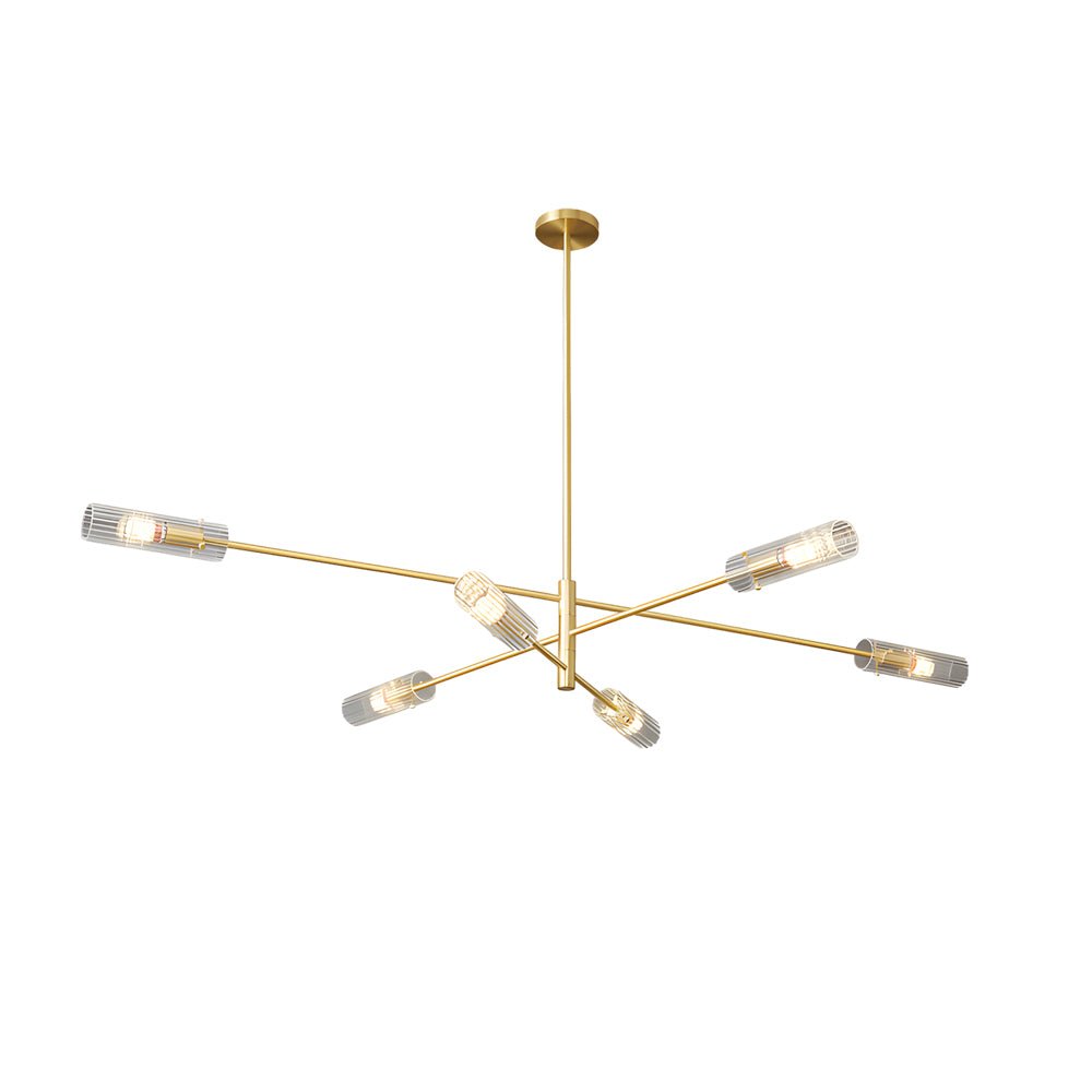 Industrial Sputnik Chandelier - Copper Linear Pendant Lights (6/8 - Light)